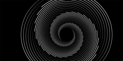 Circular spiral sound wave rhythm from lines.
