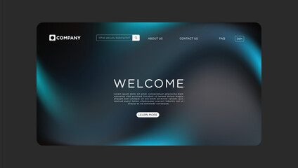 Modern website landing page design with sleek navigation and welcome message