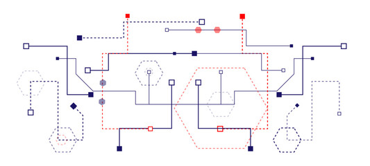 abstract technology backgroundAbstract futuristic technology background. Technology background with crossed lines and dots. abstract blue background 