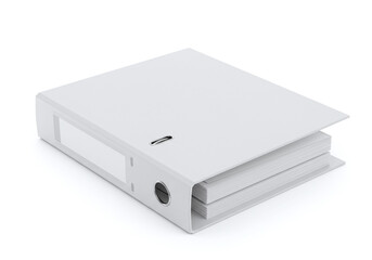 White Binder File Folder Mockup with Blank Paper Business Office