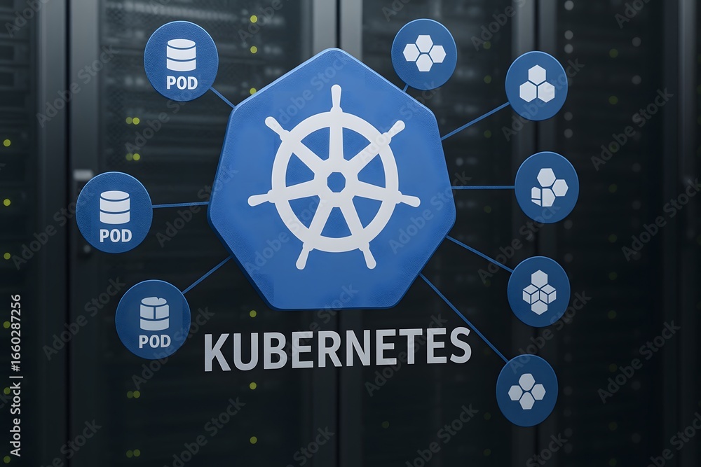 Poster kubernetes technology visualization.