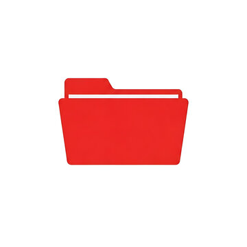 Red Folder Icon on White Background