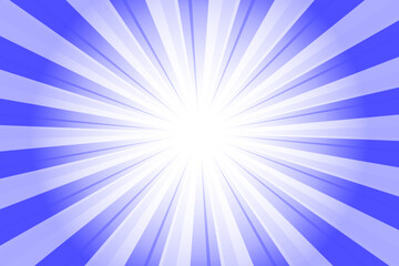 Blue Ryb Background with Sun Ray. Abstract Texture with Light of Sunburst. Radial Beam of Sunlight. Retro Background with Flash. Abstract Blue Sunburst Vector Illustration.