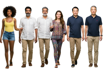 Group of young friends standing together and smiling