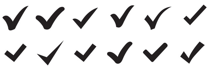 Set of tick mark in green and cross mark in red colour and stroke with white background, check and cross mark icon set. checkmark and x mark icon use for apps and website. checkmark, icon, vector