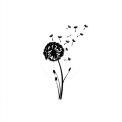 Whispers of freedom as dandelion seeds scatter in the wind a symbol of dreams taking flight in stark