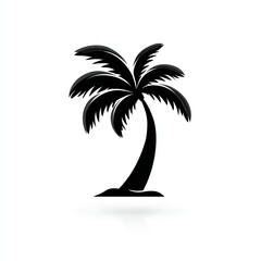 Evoking peaceful island life a solitary palm tree against pure white a symbol of tropical dreams