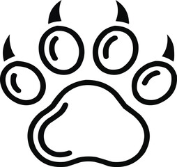 Dog and Cat Paw Print Line Icon, Editable Vector Symbol