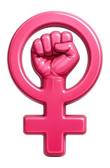 Empowering pink girl power symbol.