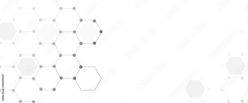 Poster vector hexagons pattern. geometric abstract background with simple hexagonal elements. medical, tech