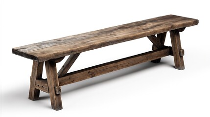 Rustic wooden bench invites stories of generations echoing tales of shared meals and laughter in