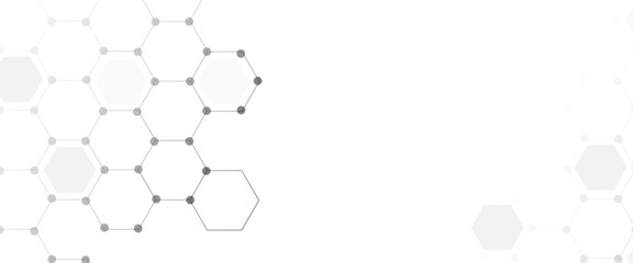 Vector hexagons pattern. Geometric abstract background with simple hexagonal elements. Medical, technology or science design