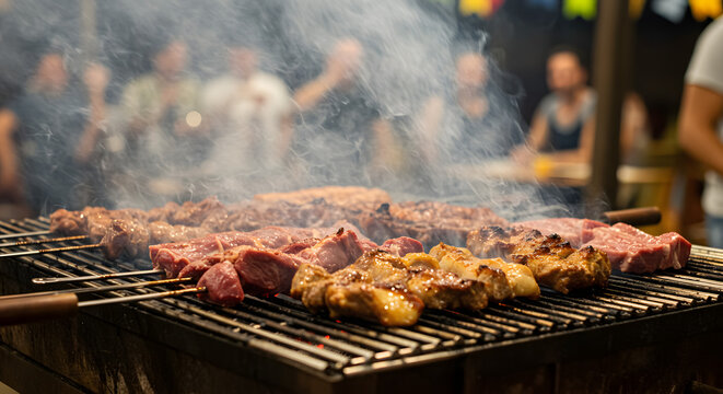 Brazilian Churrasco Barbecue on the Grill