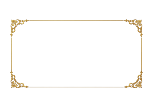 Golden decorative rectangle frame PNG transparent, vintage border ornament design, luxury card template, wedding invitation frame, certificate edge decoration,