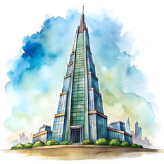 futuristic skyscraper towering in cityscape modern glass architecture reflecting sky urban skyline with innovative building design