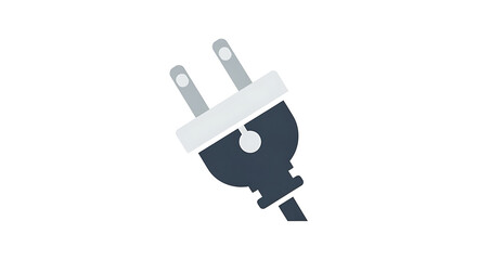 Electric plug icon isolated on a white background. Simple flat vector graphic symbol for power, energy supply, and technology connection.