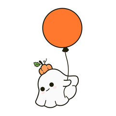 Cute Halloween Ghosts & Pumpkins PNG – Spooky Kawaii Clip