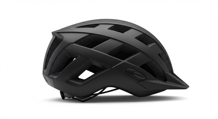 Fototapeta premium マットブラック自転車ヘルメット 軽快なデザイン 安全第一. AI Generated