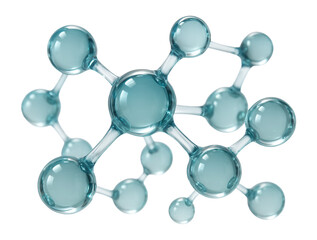 Glass molecule structure showing interconnected atoms and complex bonds.