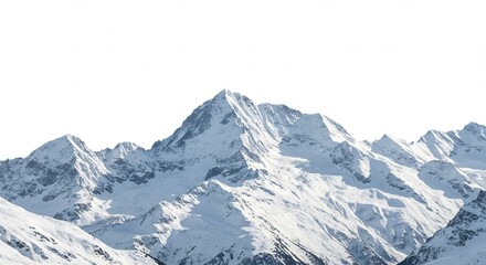 Obraz premium 白く輝く雪山 雄大にそびえる峰 清冽な空気感. AI Generated