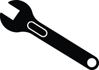  adjustable spanner tool silhouette vector illustration