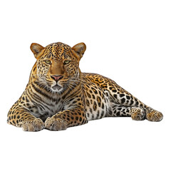 Obraz premium Beautiful leopard isolated on a white background, a detailed photograph in PNG format. 