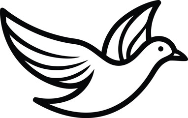  peace dove icon line art vector