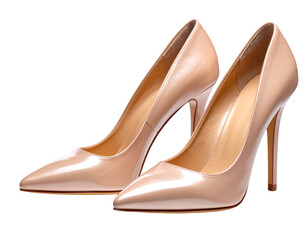  Front View Luxury High Heels with Stiletto Heel, isolated on white background