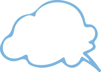 Hand Drawn Light Blue Speech Bubble with Quirky Shape Ideal for Adding a Touch of Fun to Your Design