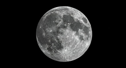 Fototapeta premium Magnificent lunar detail captured in high resolution against a night sky