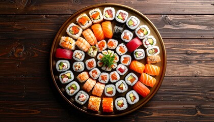 Assorted Colorful Sushi Platter