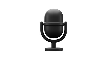 Minimalist Black Microphone Illustration on White Background for Audio Recording