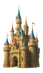 Fototapeta premium Colorful medieval castle illustration.