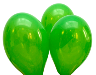 Set of Vibrant Green Balloons for Festive Occasions, Transparent PNG