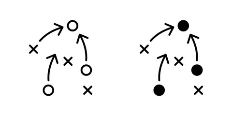 football tactics Icon set. Symbol isolated white background. vector illustration. color editable.