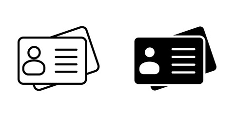 Id card Icon set. Symbol isolated white background. vector illustration. color editable.