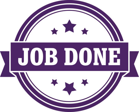 Job done stamp success achievement completion goal met recognition award badge vector