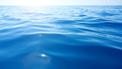 Naklejka premium Calm Ocean Surface with Summer Sun.