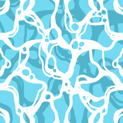 Clear and calm water pattern. Textured background of turquoise sea, ocean or lake surface with wave and foam effect for summer and beach party poster, diving advertisement, water world template