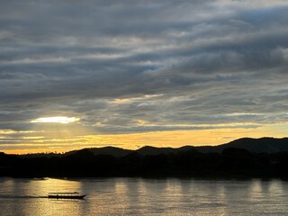 sunset over the lake