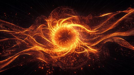 Abstract fiery sphere design