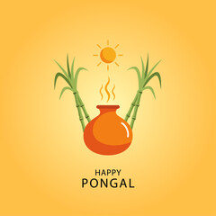 Pongal Festival Vector Creative Poster Design.