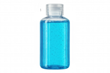 Sanitizer gel bottle isolated on transparent background, perfect for promoting hygiene and cleanliness