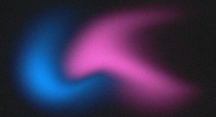 Black blue and pink glowing gradient background with grainy noise texture for modern abstract banner design