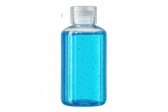 Sanitizer gel bottle isolated on transparent background, perfect for promoting hygiene and cleanliness - Powered by Adobe