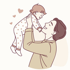 Father tenderly cradles his infant child in a loving embrace