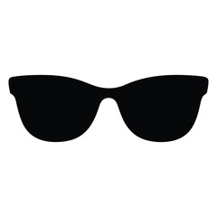 Black sunglasses silhouette isolated on white background