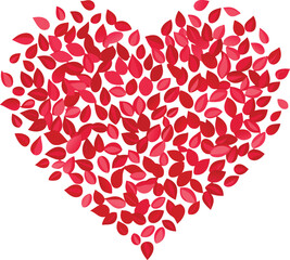 red heart made of flowers