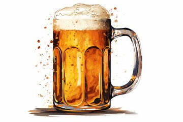 Isolated mug of beer on a white background perfect for beverage advertisements and promotions