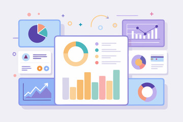 Dynamic data visualization dashboards showcasing key business metrics and financial reports for strategic planning and successful growth